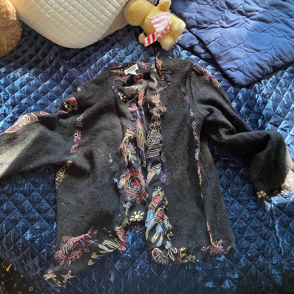 chicos black patterned jacket